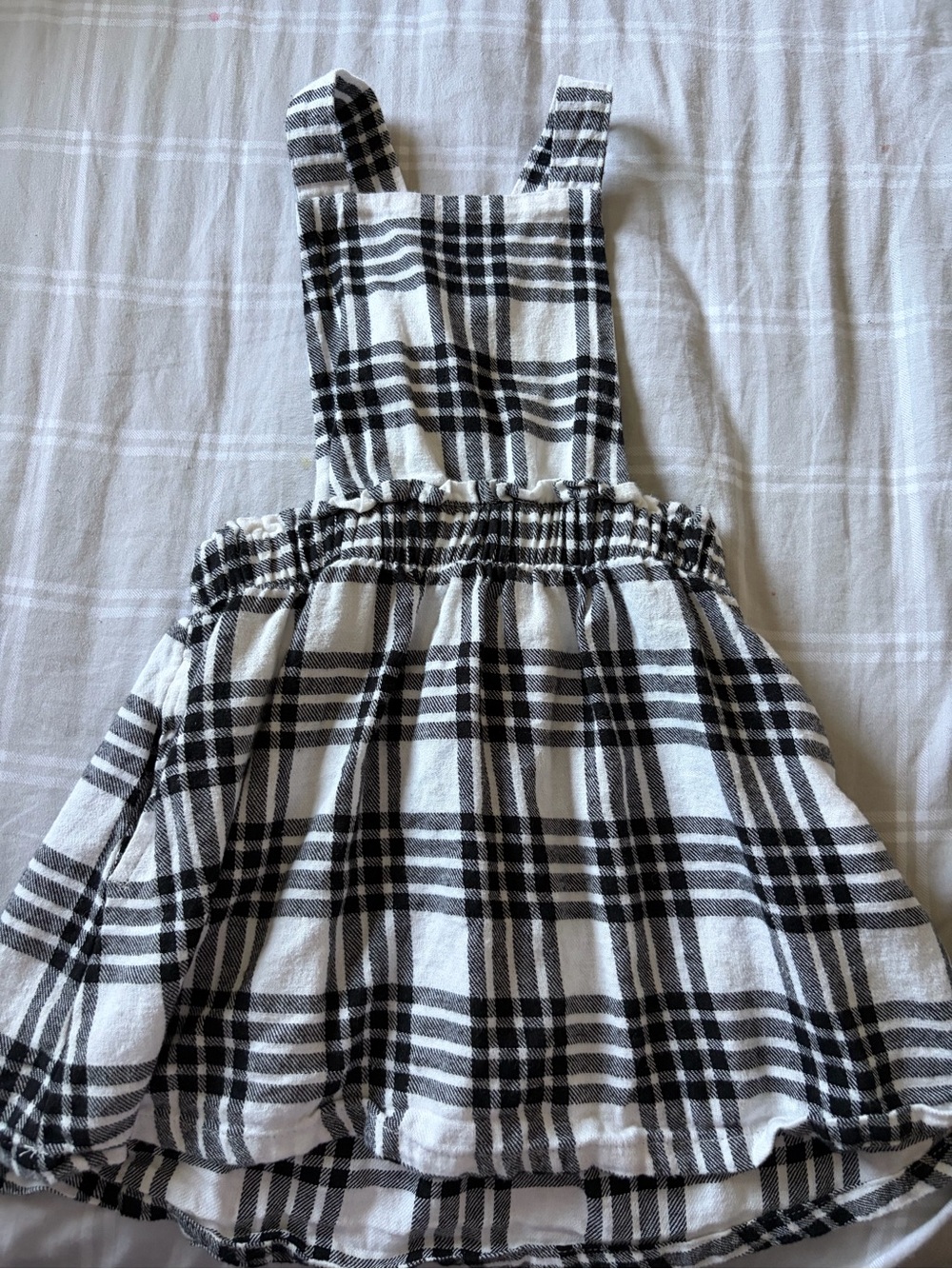Cat & Jack Black and White Plaid Pinafore Dress
